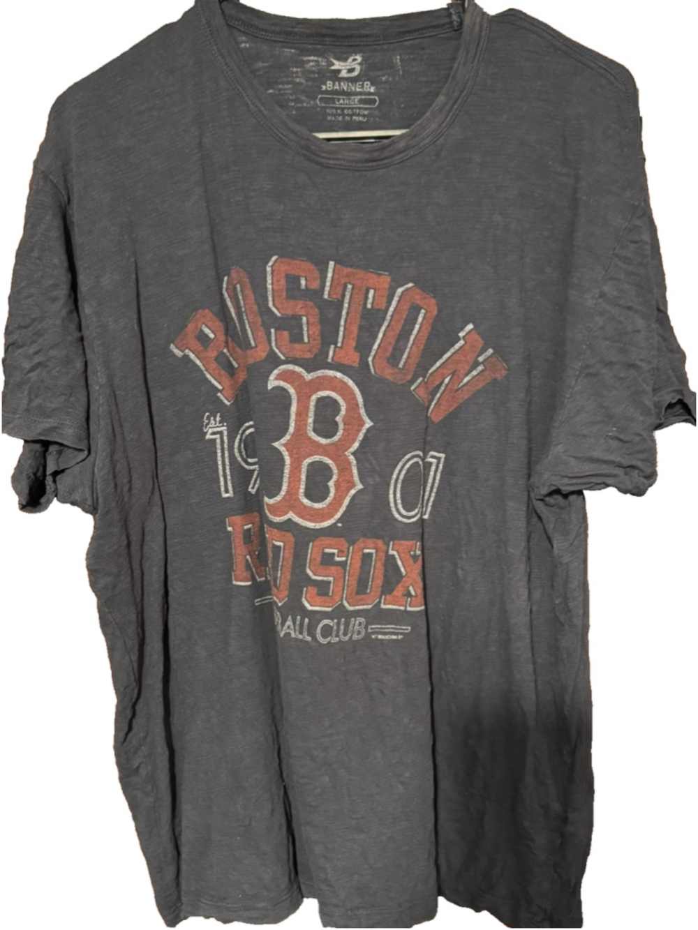 Boston Red Sox Banner '47 Brand T-shirt Men's L Blue